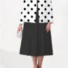 Women's Plus Size Curve Two Piece Dress Set Casual Dress Print Dress Outdoor Office Fashion Streetwear Print Midi Dress Crew Neck Long Sleeve Polka Dot White Yellow Fuchsia Fall Winter L XL XXL