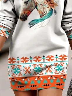 Women's Casual Dress Sweatshirt Dress Winter Dress Animal Geometric Print Crew Neck Mini Dress Fashion Streetwear Outdoor Daily Long Sleeve Loose Fit White Fall Winter S M L XL XXL 5 Women's Casual Dress Sweatshirt Dress Winter Dress Animal Geometric Print Crew Neck Mini Dress Fashion Streetwear Outdoor Daily Long Sleeve Loose Fit White Fall Winter S M L XL XXL -Casual Print Dress Sales toaldp1694504524386