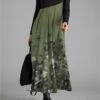 Women's Casual Dress Winter Dress A Line Dress Floral Ruched Patchwork Crew Neck Long Dress Maxi Dress Fashion Streetwear Outdoor Daily Long Sleeve Regular Fit Blue Purple Green Fall Winter S M L XL