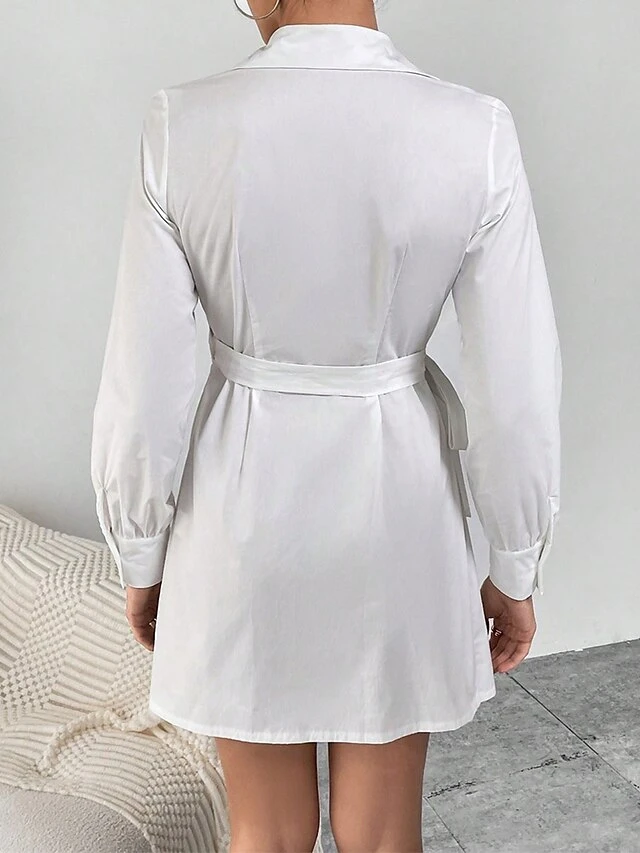 Women's Shirt Dress Casual Dress Sheath Dress Mini Dress Outdoor Daily Vacation Polyester Fashion Modern Shirt Collar Lace Up Long Sleeve Spring Fall Winter 2023 Regular Fit ArmyGreen Black White 17 Women's Shirt Dress Casual Dress Sheath Dress Mini Dress Outdoor Daily Vacation Polyester Fashion Modern Shirt Collar Lace Up Long Sleeve Spring Fall Winter 2023 Regular Fit ArmyGreen Black White - Image 17