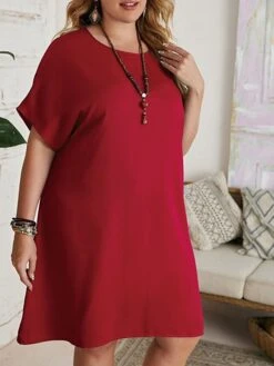 Women‘s Plus Size Curve Casual Dress T Shirt Dress Tee Dress Shift Dress Solid Color Midi Dress Short Sleeve Crew Neck Basic Daily Black Red Spring Summer L 3XL 4XL 5XL 6XL 27 Women‘s Plus Size Curve Casual Dress T Shirt Dress Tee Dress Shift Dress Solid Color Midi Dress Short Sleeve Crew Neck Basic Daily Black Red Spring Summer L 3XL 4XL 5XL 6XL -Casual Print Dress Sales tukfgi1672223212219
