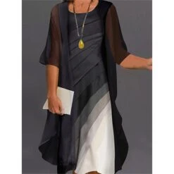 Women‘s Plus Size Curve Wedding Guest Two Piece Dress Casual Dress Elegant Gradient Knee Length Dress Round Neck Print Half Sleeve Work Casual Daily Fall Spring Dress 13 Women‘s Plus Size Curve Wedding Guest Two Piece Dress Casual Dress Elegant Gradient Knee Length Dress Round Neck Print Half Sleeve Work Casual Daily Fall Spring Dress -Casual Print Dress Sales tygojs1647491219365