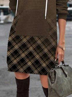 Women's Casual Dress Hoodie Dress Winter Dress Plaid Button Print Hooded Mini Dress Fashion Streetwear Outdoor Daily Long Sleeve Regular Fit Brown Fall Winter S M L XL XXL 5 Women's Casual Dress Hoodie Dress Winter Dress Plaid Button Print Hooded Mini Dress Fashion Streetwear Outdoor Daily Long Sleeve Regular Fit Brown Fall Winter S M L XL XXL -Casual Print Dress Sales tzgese1694679310650