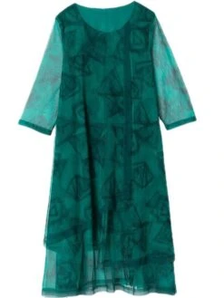 Women's Plus Size Curve Party Dress Cocktail Dress Wedding Guest Dress Midi Dress Green 3/4 Length Sleeve Geometric Mesh Spring Fall Winter Crew Neck Fashion Winter Dress Wedding Guest Vacation L XL 7 Women's Plus Size Curve Party Dress Cocktail Dress Wedding Guest Dress Midi Dress Green 3/4 Length Sleeve Geometric Mesh Spring Fall Winter Crew Neck Fashion Winter Dress Wedding Guest Vacation L XL -Casual Print Dress Sales tzvzai1692242628051