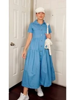 Women's Denim Shirt Dress Maxi Long Dress Dark Blue Light Blue Short Sleeve Solid Color Pocket Button Spring Summer Shirt Collar Hot Casual Vintage 2023 S M L XL XXL 3XL / Loose 12 Women's Denim Shirt Dress Maxi Long Dress Dark Blue Light Blue Short Sleeve Solid Color Pocket Button Spring Summer Shirt Collar Hot Casual Vintage 2023 S M L XL XXL 3XL / Loose -Casual Print Dress Sales uaexgc1692674501297