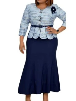 Women‘s Plus Size Curve Work Dress Tie Dye Crew Neck 3/4 Length Sleeve Spring Fall Fashion Elegant Mature Maxi Long Dress Office Work Dress -Casual Print Dress Sales uaziqq1671608639712