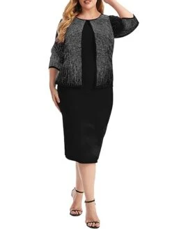 Women's Plus Size Curve Party Dress Cocktail Dress Sheath Dress Solid Color Midi Dress 3/4 Length Sleeve Patchwork Fake Two Piece Crew Neck Fashion Party Black Wine Fall Winter XL XXL 3XL 4XL 5XL 14 Women's Plus Size Curve Party Dress Cocktail Dress Sheath Dress Solid Color Midi Dress 3/4 Length Sleeve Patchwork Fake Two Piece Crew Neck Fashion Party Black Wine Fall Winter XL XXL 3XL 4XL 5XL -Casual Print Dress Sales uciwqr1695362725457