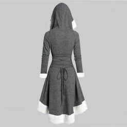 Women's Christmas Hoodie Dress Vintage Dress Midi Dress Green Black Wine Red Gray Long Sleeve Pure Color Patchwork Winter Fall Hooded Vacation Vintage 2022 S M L XL XXL 3XL -Casual Print Dress Sales ucmwui1667275374311