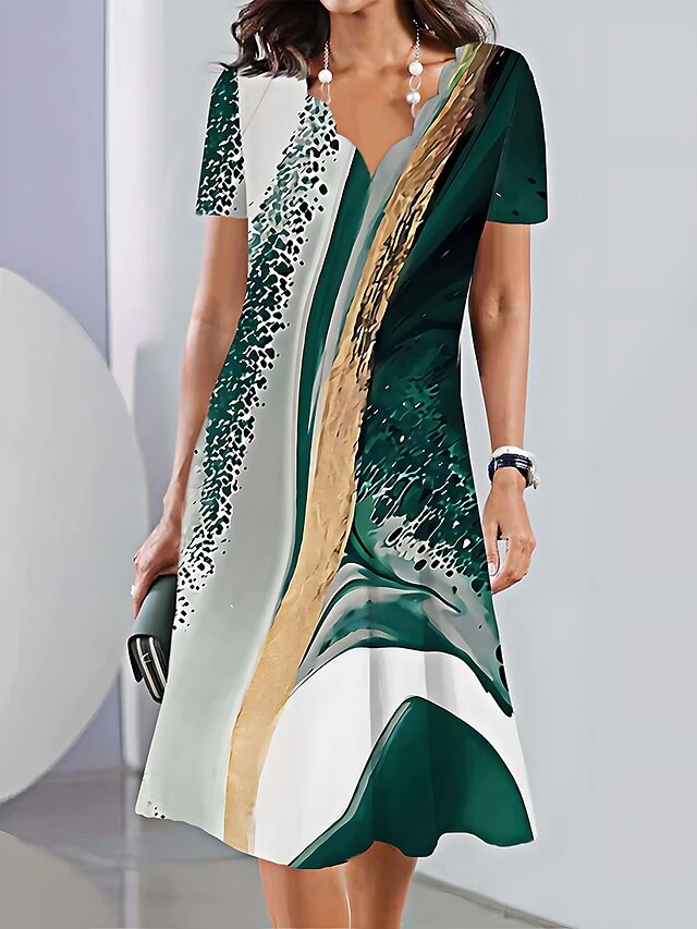 Women's Casual Dress Summer Dress Print Dress Ombre Marble Print Print Scalloped Neck Mini Dress Active Fashion Outdoor Daily Short Sleeve Regular Fit Light Green Pink Royal Blue Summer Spring S M L 2 Women's Casual Dress Summer Dress Print Dress Ombre Marble Print Print Scalloped Neck Mini Dress Active Fashion Outdoor Daily Short Sleeve Regular Fit Light Green Pink Royal Blue Summer Spring S M L - Image 2