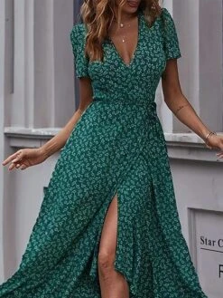 Women's Long Dress Maxi Dress Wrap Dress Floral Dress Summer Dress Graphic Modern Casual Outdoor Daily Holiday Ruffle Split Short Sleeve V Neck Dress Regular Fit Green Summer Spring S M L XL 19 Women's Long Dress Maxi Dress Wrap Dress Floral Dress Summer Dress Graphic Modern Casual Outdoor Daily Holiday Ruffle Split Short Sleeve V Neck Dress Regular Fit Green Summer Spring S M L XL -Casual Print Dress Sales ucxbvs1678353547040
