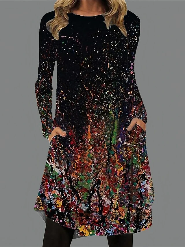 Women's Casual Dress Casual Dress T Shirt Dress Tee Dress Animal Floral Pocket Print Crew Neck Mini Dress Vacation Basic Outdoor Daily Long Sleeve Regular Fit Black Blue Khaki Fall Winter S M L XL XXL 1 Women's Casual Dress Casual Dress T Shirt Dress Tee Dress Animal Floral Pocket Print Crew Neck Mini Dress Vacation Basic Outdoor Daily Long Sleeve Regular Fit Black Blue Khaki Fall Winter S M L XL XXL