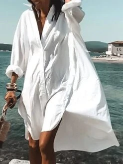 Women‘s Casual Dress Shirt Dress Sundress Blue Purple Red Long Sleeve Floral Button Winter Fall Autumn Shirt Collar Mature Winter Dress Fall Dress Loose Fit 2023 S M L XL XXL 3XL 4XL 5XL -Casual Print Dress Sales upsrpr1655437796109