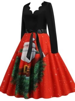 Women's Christmas Casual Dress Swing Dress Midi Dress Green Wine Light Red Fuchsia Red Long Sleeve Santa Claus Elk Bow Print Winter Fall V Neck Vacation Vintage 2022 S M L XL XXL 3XL 24 Women's Christmas Casual Dress Swing Dress Midi Dress Green Wine Light Red Fuchsia Red Long Sleeve Santa Claus Elk Bow Print Winter Fall V Neck Vacation Vintage 2022 S M L XL XXL 3XL -Casual Print Dress Sales uqgnfq1666761909708