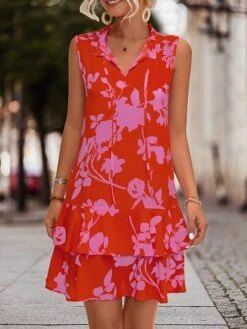Women's Casual Dress Tank Dress Print Dress Floral Layered Print V Neck Mini Dress Active Fashion Outdoor Daily Sleeveless Regular Fit Fuchsia Orange Spring Summer S M L XL 14 Women's Casual Dress Tank Dress Print Dress Floral Layered Print V Neck Mini Dress Active Fashion Outdoor Daily Sleeveless Regular Fit Fuchsia Orange Spring Summer S M L XL -Casual Print Dress Sales uqnsnu1676878644393