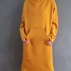 Women's Sweatshirt Dress Casual Dress Midi Dress Fashion Daily Outdoor Vacation Going Out Turtleneck Pocket Solid Color Regular Fit Black Yellow Purple S M L XL XXL