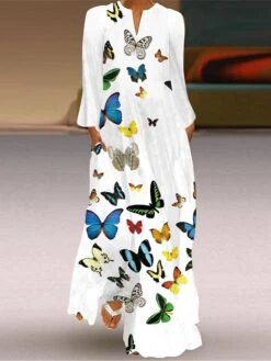 Women's Shift Dress Swing Dress Long Dress Maxi Dress Green Blue Grey White Black Long Sleeve Feather Butterfly Pocket Print Summer Spring V Neck Stylish Casual Dress 2023 S M L XL XXL XXXL 4XL 5XL 18 Women's Shift Dress Swing Dress Long Dress Maxi Dress Green Blue Grey White Black Long Sleeve Feather Butterfly Pocket Print Summer Spring V Neck Stylish Casual Dress 2023 S M L XL XXL XXXL 4XL 5XL -Casual Print Dress Sales utaakx1634362002208