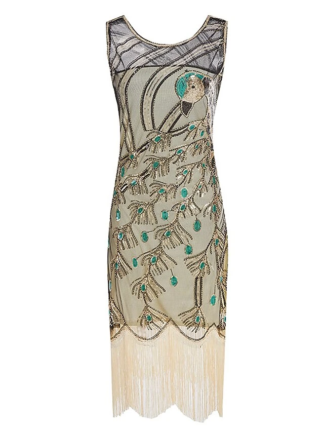 Women's Retro 1920s Fringe Dress Midi Dress Party Holiday Sequins Tassel Fringe Animal Crewneck Sleeveless Regular Fit Spring Fall 2023 Black Red S M L XL 10 Women's Retro 1920s Fringe Dress Midi Dress Party Holiday Sequins Tassel Fringe Animal Crewneck Sleeveless Regular Fit Spring Fall 2023 Black Red S M L XL - Image 10