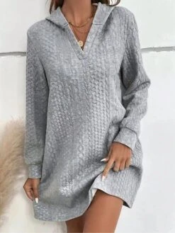 Women's Hoodie Dress Casual Dress Mini Dress Fashion Daily Outdoor Holiday Vacation Hoodie Knit Solid Color Loose Fit Black Red Blue S M L XL XXL