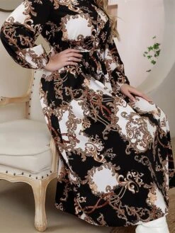 Women's Plus Size Curve Work Dress Swing Dress Semi Formal Dress Fashion Midi Dress Lace Up Button Shirt Collar Long Sleeve Floral Loose Fit Black Fall Winter L XL XXL 3XL 4XL 9 Women's Plus Size Curve Work Dress Swing Dress Semi Formal Dress Fashion Midi Dress Lace Up Button Shirt Collar Long Sleeve Floral Loose Fit Black Fall Winter L XL XXL 3XL 4XL -Casual Print Dress Sales uxqfww1693300624545