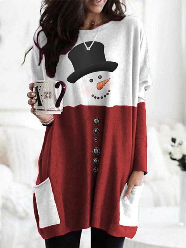 Women's Christmas Casual Dress T Shirt Dress Tee Dress Shift Dress Mini Dress Red 10 Red 13 Red 14 Long Sleeve Santa Claus Pocket Winter Fall Autumn Crew Neck Stylish 2022 S M L XL 2XL 3XL 4XL 5XL 9 Women's Christmas Casual Dress T Shirt Dress Tee Dress Shift Dress Mini Dress Red 10 Red 13 Red 14 Long Sleeve Santa Claus Pocket Winter Fall Autumn Crew Neck Stylish 2022 S M L XL 2XL 3XL 4XL 5XL - Image 9