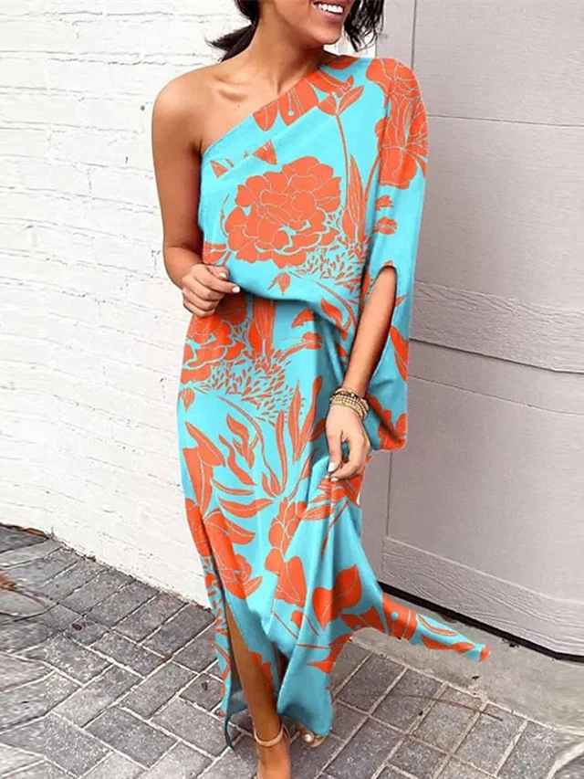 Women's Swing Dress Boho Dress Long Dress Maxi Dress Black Blue Purple Long Sleeve Floral Split Summer Spring One Shoulder Boho Winter Dress Fall Dress 2023 S M L XL XXL 3XL 1 Women's Swing Dress Boho Dress Long Dress Maxi Dress Black Blue Purple Long Sleeve Floral Split Summer Spring One Shoulder Boho Winter Dress Fall Dress 2023 S M L XL XXL 3XL