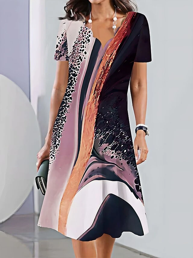 Women's Casual Dress Summer Dress Print Dress Ombre Marble Print Print Scalloped Neck Mini Dress Active Fashion Outdoor Daily Short Sleeve Regular Fit Light Green Pink Royal Blue Summer Spring S M L 5 Women's Casual Dress Summer Dress Print Dress Ombre Marble Print Print Scalloped Neck Mini Dress Active Fashion Outdoor Daily Short Sleeve Regular Fit Light Green Pink Royal Blue Summer Spring S M L - Image 5