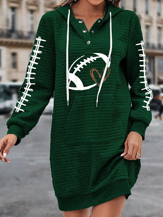 Women's Casual Dress Hoodie Dress Winter Dress Geometric Football Button Pocket Hooded Mini Dress Fashion Streetwear Outdoor Daily Long Sleeve Loose Fit Black Pink Red Fall Winter S M L XL XXL 7 Women's Casual Dress Hoodie Dress Winter Dress Geometric Football Button Pocket Hooded Mini Dress Fashion Streetwear Outdoor Daily Long Sleeve Loose Fit Black Pink Red Fall Winter S M L XL XXL - Image 7