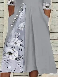 Women‘s Plus Size Curve Casual Dress Floral V Neck Print 3 4 Length Sleeve Spring Fall Casual Midi Dress Casual Daily Dress 5 Women‘s Plus Size Curve Casual Dress Floral V Neck Print 3 4 Length Sleeve Spring Fall Casual Midi Dress Casual Daily Dress -Casual Print Dress Sales vcoecz1670983891384