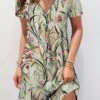Women's Casual Dress Summer Dress Print Dress Floral Print V Neck Mini Dress Active Fashion Outdoor Daily Short Sleeve Regular Fit Blue Orange Green Summer Spring S M L XL XXL