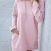 Women's Casual Dress Hoodie Dress Plain Dress Mini Dress Pocket Ripped Outdoor Daily Going Out Active Fashion Hooded Long Sleeve 2023 Loose Fit Pink Khaki Army Green Color S M L XL Size