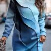 Women's Casual Dress Sweatshirt Dress Winter Dress Graphic Abstract Print Crew Neck Mini Dress Fashion Streetwear Outdoor Daily Long Sleeve Loose Fit Pink Blue Purple Fall Winter S M L XL XXL