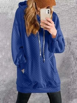 Women's Casual Dress Hoodie Dress Black Dress Mini Dress Pocket Outdoor Street Daily Active Fashion Hooded Long Sleeve 2023 Loose Fit Black Red Blue Color S M L XL XXL Size -Casual Print Dress Sales vhfpxn1692862182659