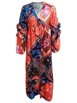 Women's Long Dress Maxi Dress Casual Dress Swing Dress Boho Dress Floral Streetwear Casual Outdoor Daily Holiday Print Long Sleeve V Neck Dress Regular Fit Red Summer Spring S M L XL 11 Women's Long Dress Maxi Dress Casual Dress Swing Dress Boho Dress Floral Streetwear Casual Outdoor Daily Holiday Print Long Sleeve V Neck Dress Regular Fit Red Summer Spring S M L XL -Casual Print Dress Sales vhkthh1681384449987