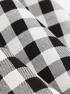 Women's Plus Size Retro 1950s Vintage Dress Midi Dress Daily Holiday With Belt Print Plaid Crew Neck Short Sleeve Regular Fit Spring Fall 2023 Black XL XXL 3XL 4XL -Casual Print Dress Sales vhtmxw1693533786755