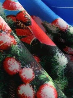 Women's Christmas Knee Length Dress Blue Purple Wine Gray Green Black Red Light Blue Long Sleeve Print Bow Print Fall Winter Round Neck Casual Vintage2021 S M L XL XXL -Casual Print Dress Sales viayvi1629971943835