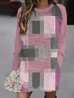 Women's Casual Dress Sweatshirt Dress Winter Dress Geometric Plaid Pocket Print Crew Neck Mini Dress Fashion Streetwear Outdoor Daily Long Sleeve Loose Fit Yellow Pink Blue Fall Winter S M L XL XXL 8 Women's Casual Dress Sweatshirt Dress Winter Dress Geometric Plaid Pocket Print Crew Neck Mini Dress Fashion Streetwear Outdoor Daily Long Sleeve Loose Fit Yellow Pink Blue Fall Winter S M L XL XXL -Casual Print Dress Sales visgqn1693984913058