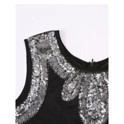 Women's Retro 1920s Fringe Dress Midi Dress Party Halloween Sequins Tassel Fringe Geometric Crewneck Sleeveless Regular Fit Spring Fall 2023 Black S M L XL -Casual Print Dress Sales vjlbzw1692858195947