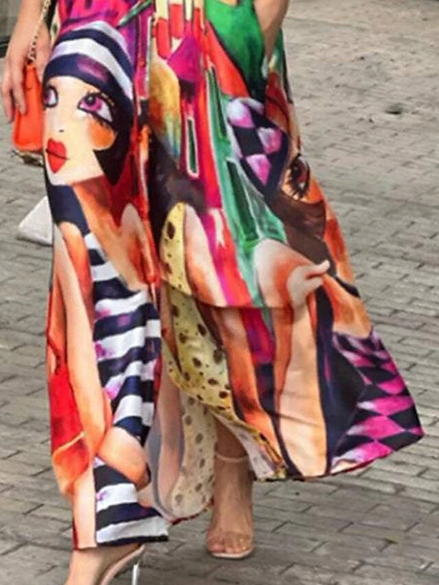 Women's Shirt Dress Casual Dress Swing Dress Midi Dress Outdoor Daily Vacation Polyester Fashion Casual Shirt Collar Button Pocket 3/4 Length Sleeve Summer Spring Fall 2023 Loose Fit Orange Abstract 3 Women's Shirt Dress Casual Dress Swing Dress Midi Dress Outdoor Daily Vacation Polyester Fashion Casual Shirt Collar Button Pocket 3/4 Length Sleeve Summer Spring Fall 2023 Loose Fit Orange Abstract - Image 3