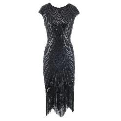 Women's Retro 1920s Fringe Dress Midi Dress Party Holiday Sequins Tassel Fringe Geometric Crewneck Short Sleeve Regular Fit Spring Fall 2023 Silver Black XS S M L 24 Women's Retro 1920s Fringe Dress Midi Dress Party Holiday Sequins Tassel Fringe Geometric Crewneck Short Sleeve Regular Fit Spring Fall 2023 Silver Black XS S M L -Casual Print Dress Sales vocfra1692674891426