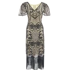 Women's Retro 1920s Fringe Dress Midi Dress Party Halloween Sequins Tassel Fringe Floral V Neck Short Sleeve Regular Fit Spring Fall 2023 Silver Red S M L XL 14 Women's Retro 1920s Fringe Dress Midi Dress Party Halloween Sequins Tassel Fringe Floral V Neck Short Sleeve Regular Fit Spring Fall 2023 Silver Red S M L XL -Casual Print Dress Sales voplzk1692856708138