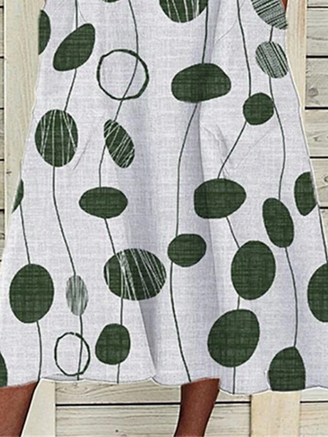 Women's Casual Dress Midi Dress Blue Green Sleeveless Geometric Pocket Summer Spring Crew Neck Vacation 2023 S M L XL XXL 3XL 3 Women's Casual Dress Midi Dress Blue Green Sleeveless Geometric Pocket Summer Spring Crew Neck Vacation 2023 S M L XL XXL 3XL - Image 3