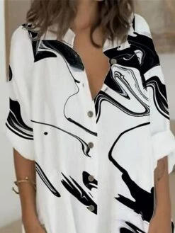 Women's Shirt Dress Casual Dress Shift Dress Mini Dress Outdoor Daily Vacation Polyester Fashion Casual Stand Collar Button Pocket Long Sleeve Summer Spring Fall 2023 Regular Fit White Blue Floral -Casual Print Dress Sales vrciie1688033808198