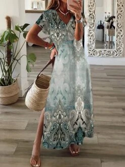 Women's Long Dress Maxi Dress Casual Dress Swing Dress Boho Dress Floral Tribal Modern Casual Daily Holiday Vacation Print Short Sleeve V Neck Dress Regular Fit Pink Red Orange Summer Spring S M L XL 12 Women's Long Dress Maxi Dress Casual Dress Swing Dress Boho Dress Floral Tribal Modern Casual Daily Holiday Vacation Print Short Sleeve V Neck Dress Regular Fit Pink Red Orange Summer Spring S M L XL -Casual Print Dress Sales vthsxf1683278459913