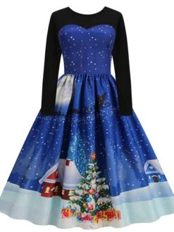 Women's Christmas Swing Dress Vintage DressKnee Length Dress Blue Royal Blue Light Blue Black Long Sleeve Santa Claus Elk Snowman Print Fall Winter Crew Neck Vacation Vintage 2022 S M L XL XXL 3XL 32 Women's Christmas Swing Dress Vintage DressKnee Length Dress Blue Royal Blue Light Blue Black Long Sleeve Santa Claus Elk Snowman Print Fall Winter Crew Neck Vacation Vintage 2022 S M L XL XXL 3XL -Casual Print Dress Sales vvjatl1665293398692
