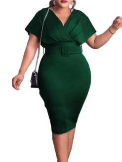 Women‘s Plus Size Curve Easter Dress Work Dress Solid Color V Neck Short Sleeve Spring Dress Fall Work Formal Knee Length Dress Date Vacation Dress 18 Women‘s Plus Size Curve Easter Dress Work Dress Solid Color V Neck Short Sleeve Spring Dress Fall Work Formal Knee Length Dress Date Vacation Dress -Casual Print Dress Sales vwmazp1661334436229
