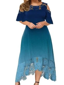 Women‘s Plus Size Curve Casual Dress A Line Dress Gradient Long Dress Maxi Dress Short Sleeve Patchwork Hollow Out Crew Neck Fashion Outdoor Black Light Green Summer Spring XL XXL 3XL 4XL 5XL 16 Women‘s Plus Size Curve Casual Dress A Line Dress Gradient Long Dress Maxi Dress Short Sleeve Patchwork Hollow Out Crew Neck Fashion Outdoor Black Light Green Summer Spring XL XXL 3XL 4XL 5XL -Casual Print Dress Sales vyvios1678346853367