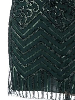Women's Retro 1920s Sequin Dress Mini Dress Party Halloween Sequins Patchwork Floral Halter Neck Sleeveless Regular Fit Spring Fall 2023 Black Green S M L XL -Casual Print Dress Sales waiwhb1693212160323