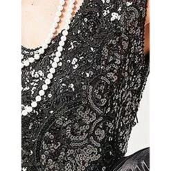 Women's Retro 1920s Fringe Dress Midi Dress Party Halloween Sequins Tassel Fringe Floral V Neck Sleeveless Regular Fit Spring Fall 2023 Black Pink XS S M L -Casual Print Dress Sales wbekox1692612023903