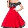 Women‘s Christmas Swing Dress Vintage Dress Midi Dress Black Red Short Sleeve Polka Dot Ruched Fall Spring Summer Off Shoulder Vintage Style Vacation Weekend 2022 S M L XL XXL
