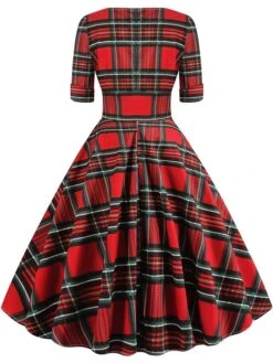 Women's Christmas Swing Dress Midi Dress Black Blue Red Short Sleeve Plaid Print Winter Fall Autumn V Neck 2022 S M L XL 2XL 14 Women's Christmas Swing Dress Midi Dress Black Blue Red Short Sleeve Plaid Print Winter Fall Autumn V Neck 2022 S M L XL 2XL -Casual Print Dress Sales weixdg1667979774464